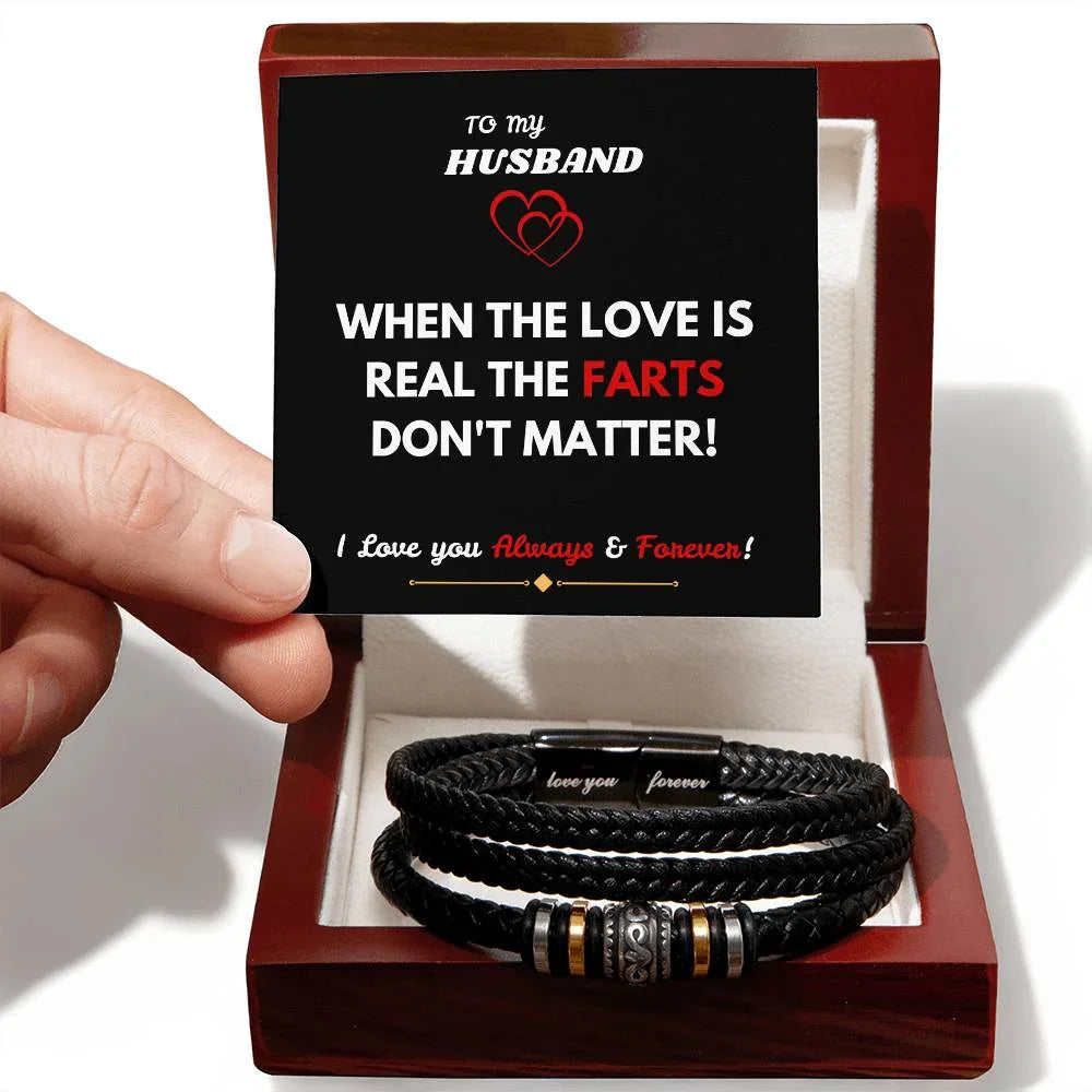 To My Husband - Love You Forever - Braided Bracelet - Gift Set - SLDDL0098 - Sunshine Letters Co