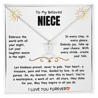 To My Beloved Niece - Zodiac Symbol Necklace - Gift Set - SLDDL0023 - Sunshine Letters Co