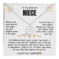 To My Beloved Niece - Zodiac Symbol Necklace - Gift Set - SLDDL0023 - Sunshine Letters Co