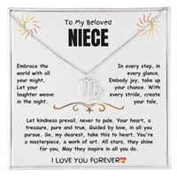To My Beloved Niece - Zodiac Symbol Necklace - Gift Set - SLDDL0023 - Sunshine Letters Co