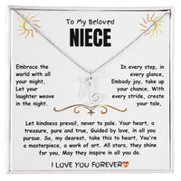 To My Beloved Niece - Zodiac Symbol Necklace - Gift Set - SLDDL0023 - Sunshine Letters Co