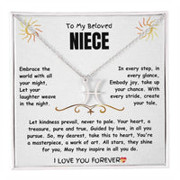 To My Beloved Niece - Zodiac Symbol Necklace - Gift Set - SLDDL0023 - Sunshine Letters Co