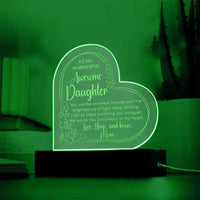 To My Wonderful Awesome Daughter - Engraved Acrylic Heart Plaque Gift Set - SLDDL0033 - Sunshine Letters Co