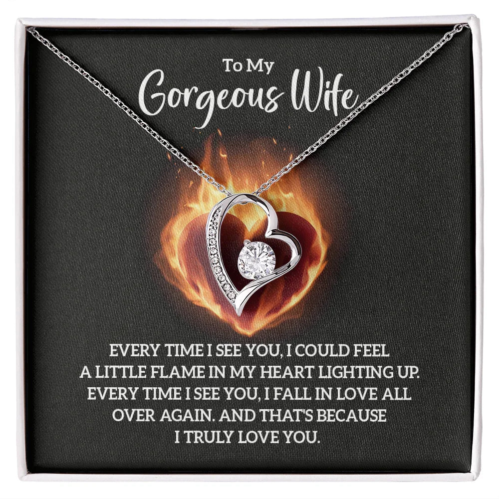 To My Gorgeous Wife - Forever Love Necklace - Magnificent Gift Set - SLDDL0072 - Sunshine Letters Co