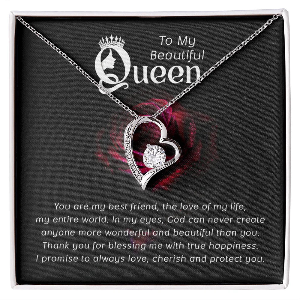 To My Beautiful Queen - Forever Love Necklace - Magnificent Gift Set - SLDDL0075 - Sunshine Letters Co