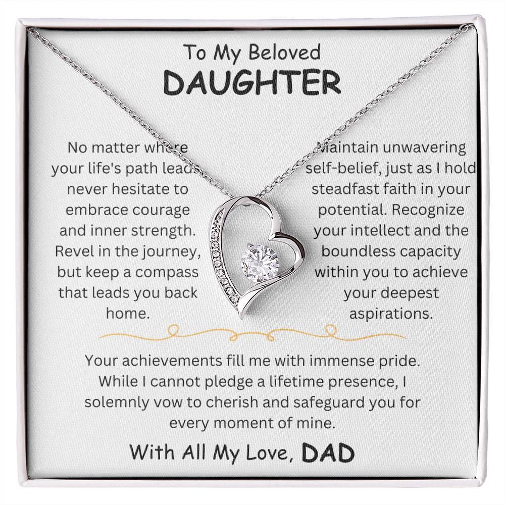 To My Beloved Daughter - Forever Love Necklace Gift Set - SLDDL0006 - Sunshine Letters Co