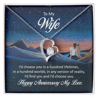 To My Wife - Forever Love Necklace - Anniversary Gift Set - SLDDL0070 - Sunshine Letters Co