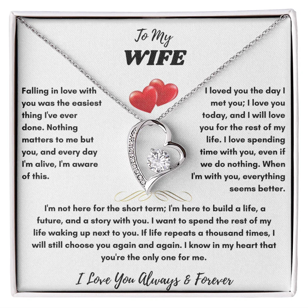 To My Wife - Forever Love Necklace - Gift Set - SLDDL0068 - Sunshine Letters Co