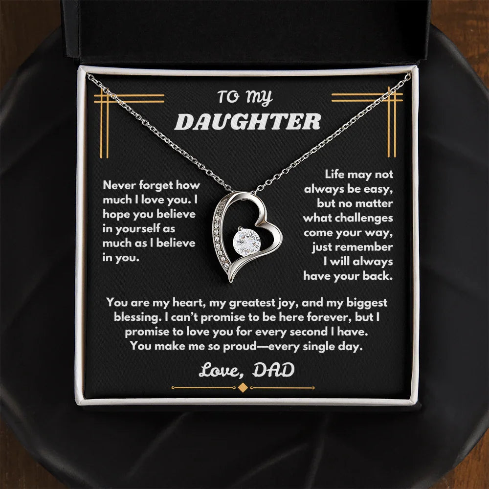To My Daughter - Forever Love Necklace - Gift Set - SLDDL0094 - Sunshine Letters Co