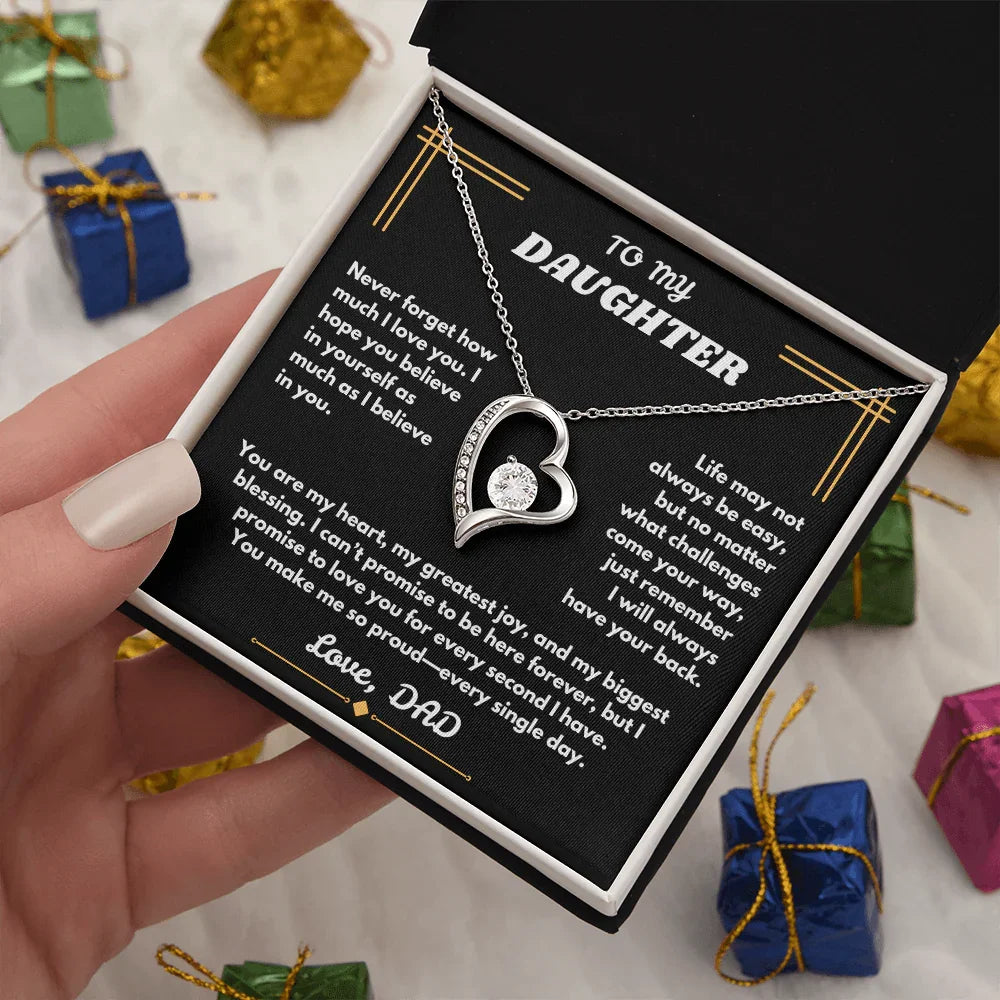 To My Daughter - Forever Love Necklace - Gift Set - SLDDL0094 - Sunshine Letters Co
