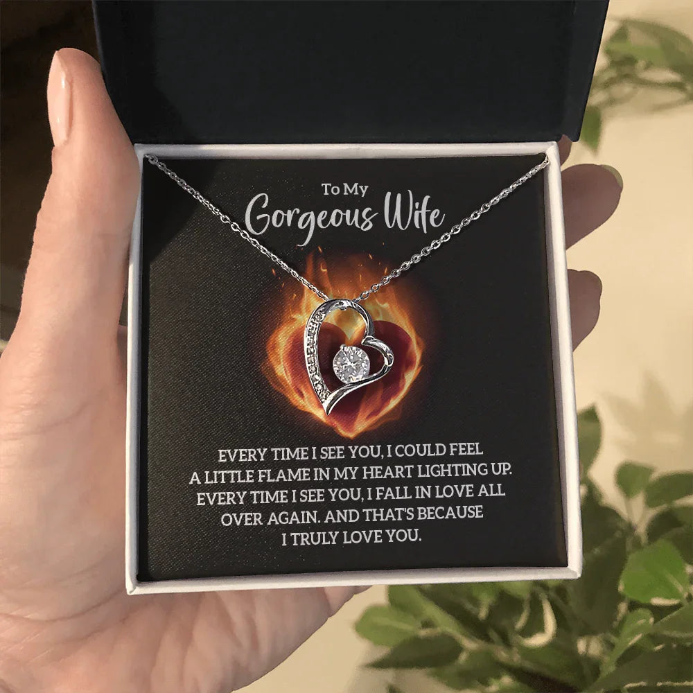 To My Gorgeous Wife - Forever Love Necklace - Magnificent Gift Set - SLDDL0072 - Sunshine Letters Co