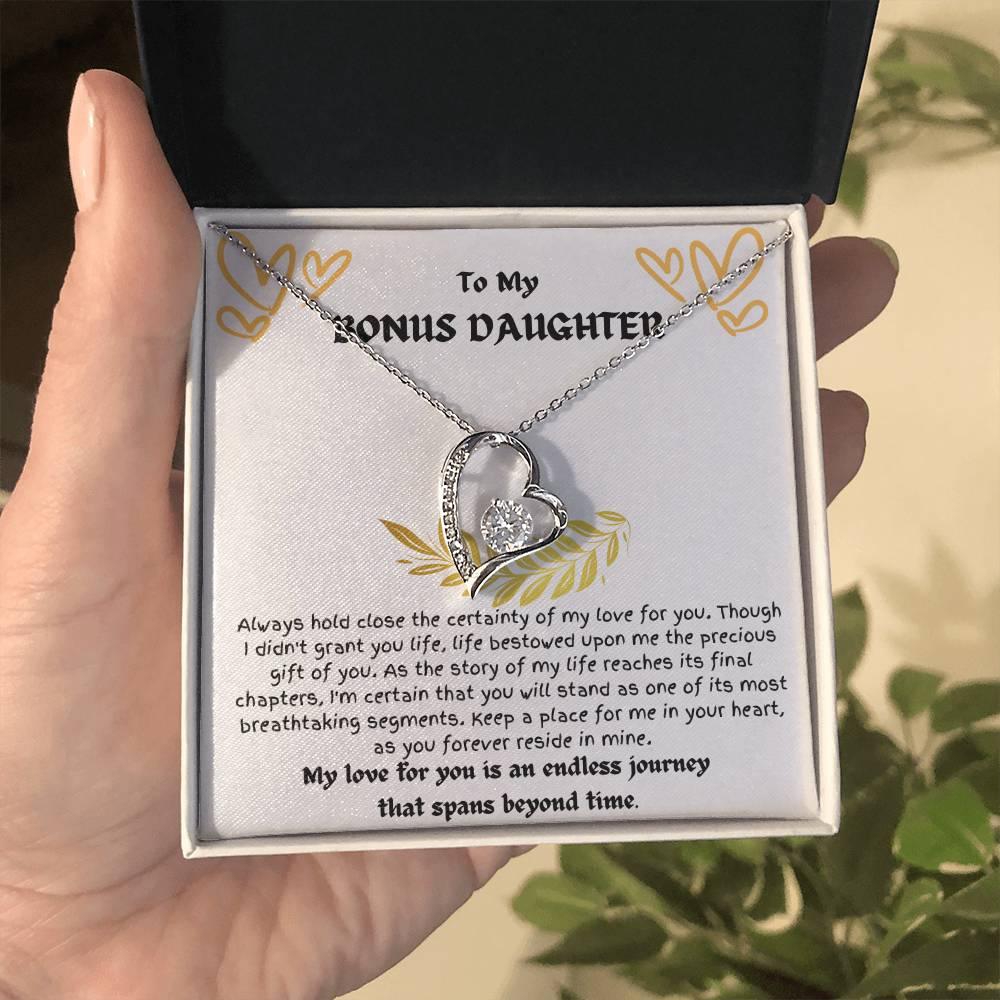 To My Bonus Daughter - Forever Love Necklace - Gift Set - SLDDL0021 - Sunshine Letters Co