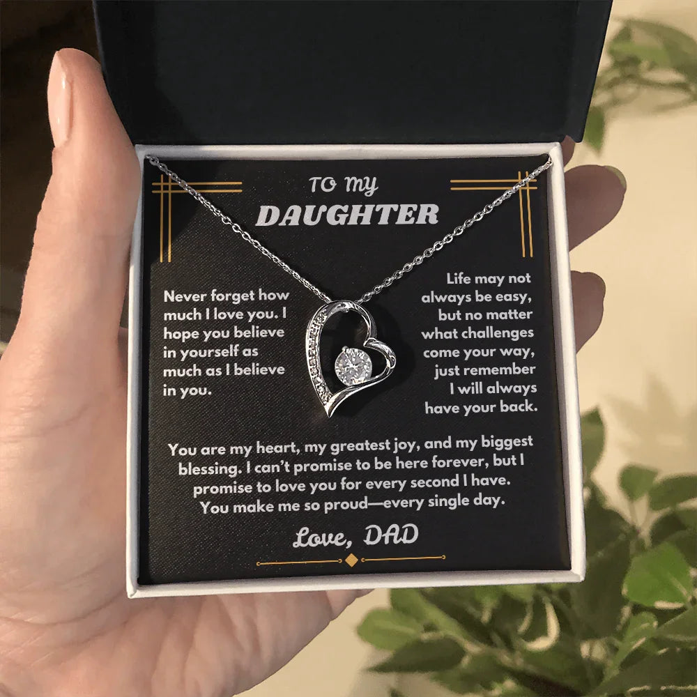 To My Daughter - Forever Love Necklace - Gift Set - SLDDL0094 - Sunshine Letters Co