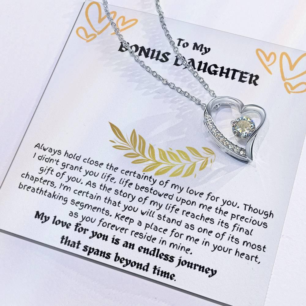 To My Bonus Daughter - Forever Love Necklace - Gift Set - SLDDL0021 - Sunshine Letters Co