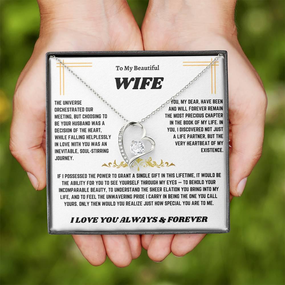 To My Beautiful Wife - Forever Love Necklace Gift Set - SLDDL0017 - Sunshine Letters Co