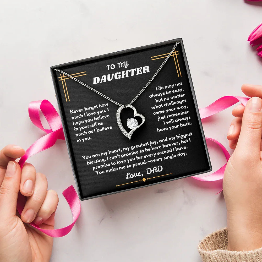 To My Daughter - Forever Love Necklace - Gift Set - SLDDL0094 - Sunshine Letters Co