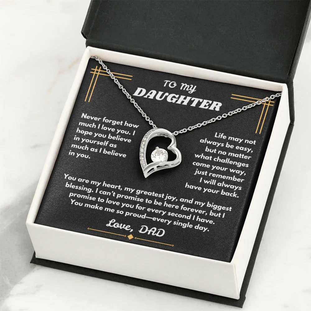 To My Daughter - Forever Love Necklace - Gift Set - SLDDL0094 - Sunshine Letters Co