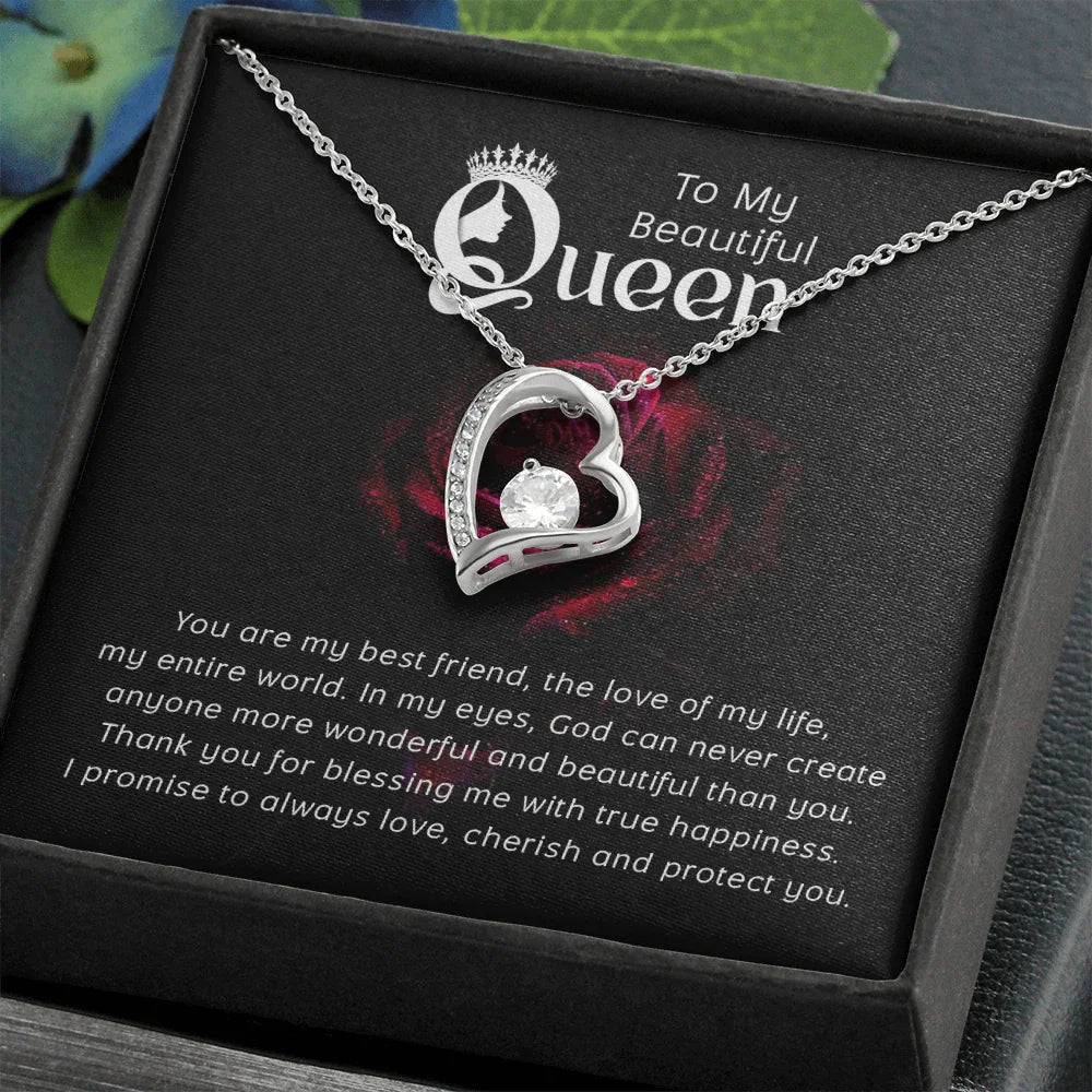 To My Beautiful Queen - Forever Love Necklace - Magnificent Gift Set - SLDDL0075 - Sunshine Letters Co