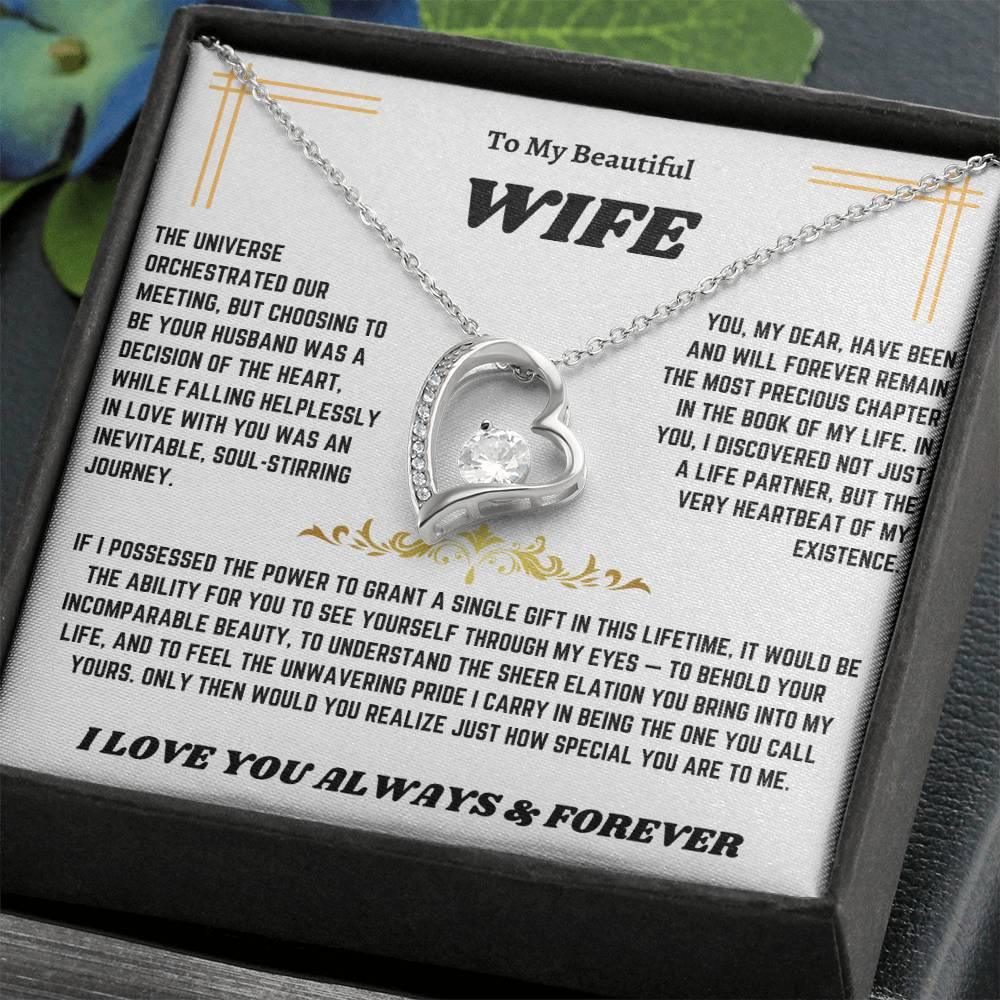 To My Beautiful Wife - Forever Love Necklace Gift Set - SLDDL0017 - Sunshine Letters Co
