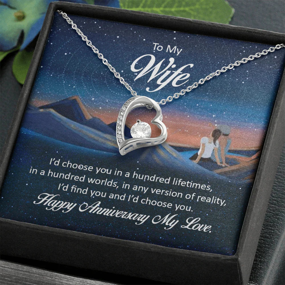 To My Wife - Forever Love Necklace - Anniversary Gift Set - SLDDL0070 - Sunshine Letters Co