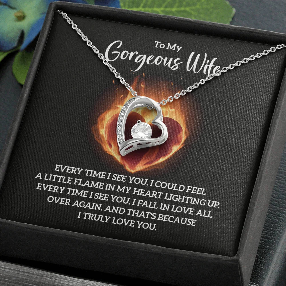 To My Gorgeous Wife - Forever Love Necklace - Magnificent Gift Set - SLDDL0072 - Sunshine Letters Co