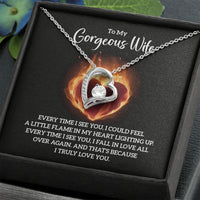 To My Gorgeous Wife - Forever Love Necklace - Magnificent Gift Set - SLDDL0072 - Sunshine Letters Co