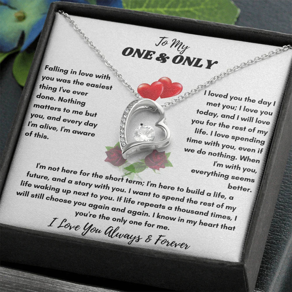 To My One & Only - Forever Love Necklace - Elegant Gift Set - SLDDL0069 - Sunshine Letters Co