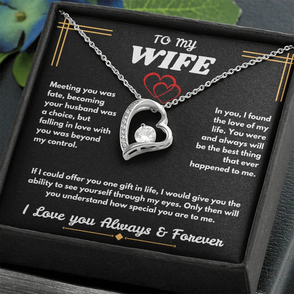 To My Wife - I Love You Always & Forever - Forever Love Necklace - Gift Set - SLDDL0063 - Sunshine Letters Co
