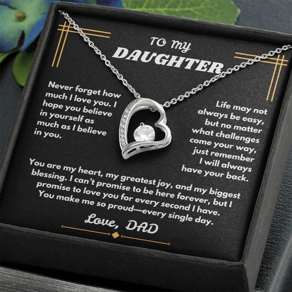 To My Daughter - Forever Love Necklace - Gift Set - SLDDL0094 - Sunshine Letters Co