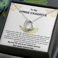 To My Bonus Daughter - Forever Love Necklace - Gift Set - SLDDL0021 - Sunshine Letters Co