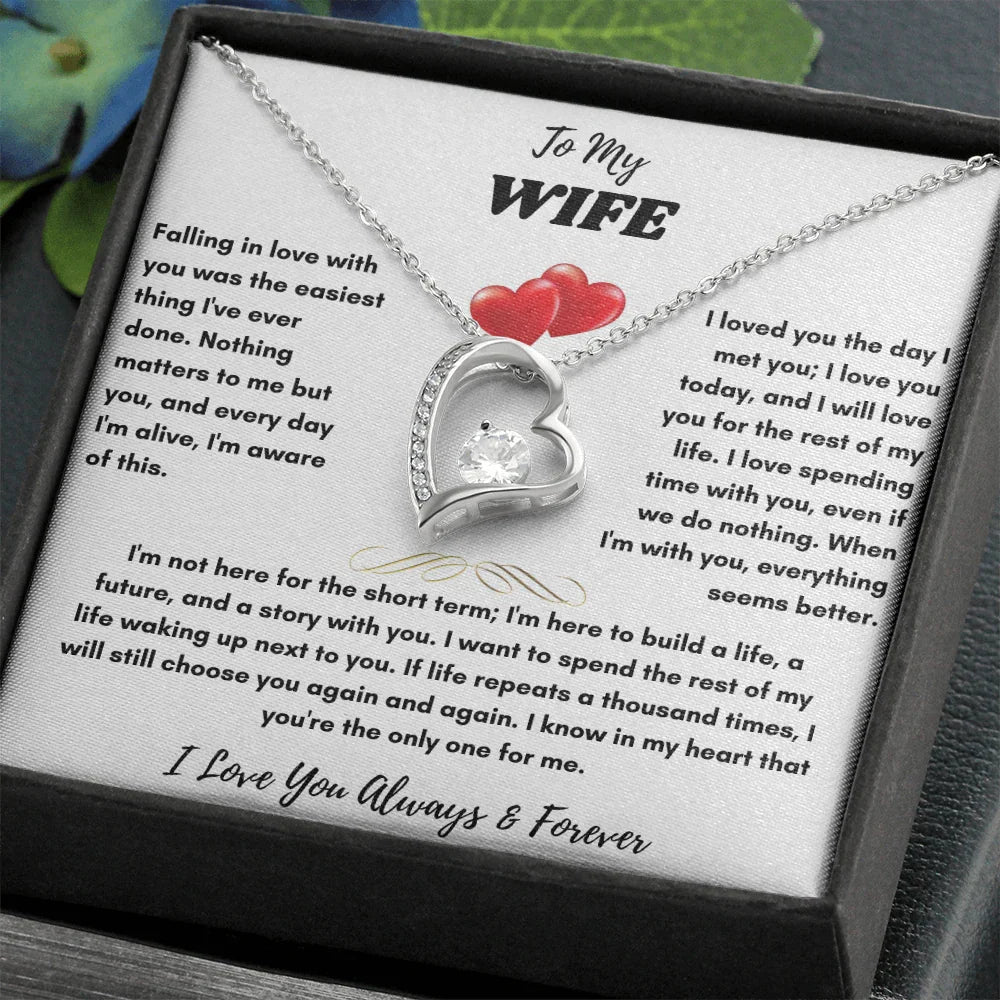 To My Wife - Forever Love Necklace - Gift Set - SLDDL0068 - Sunshine Letters Co