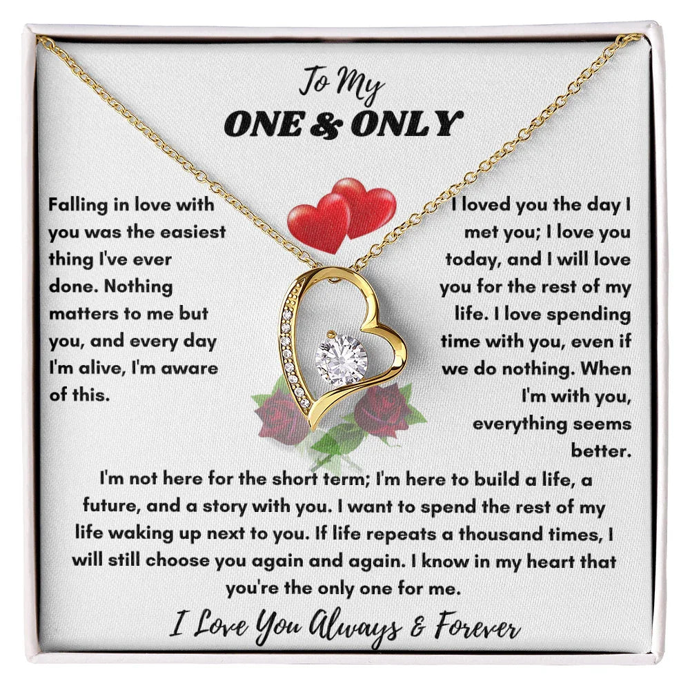 To My One & Only - Forever Love Necklace - Elegant Gift Set - SLDDL0069 - Sunshine Letters Co