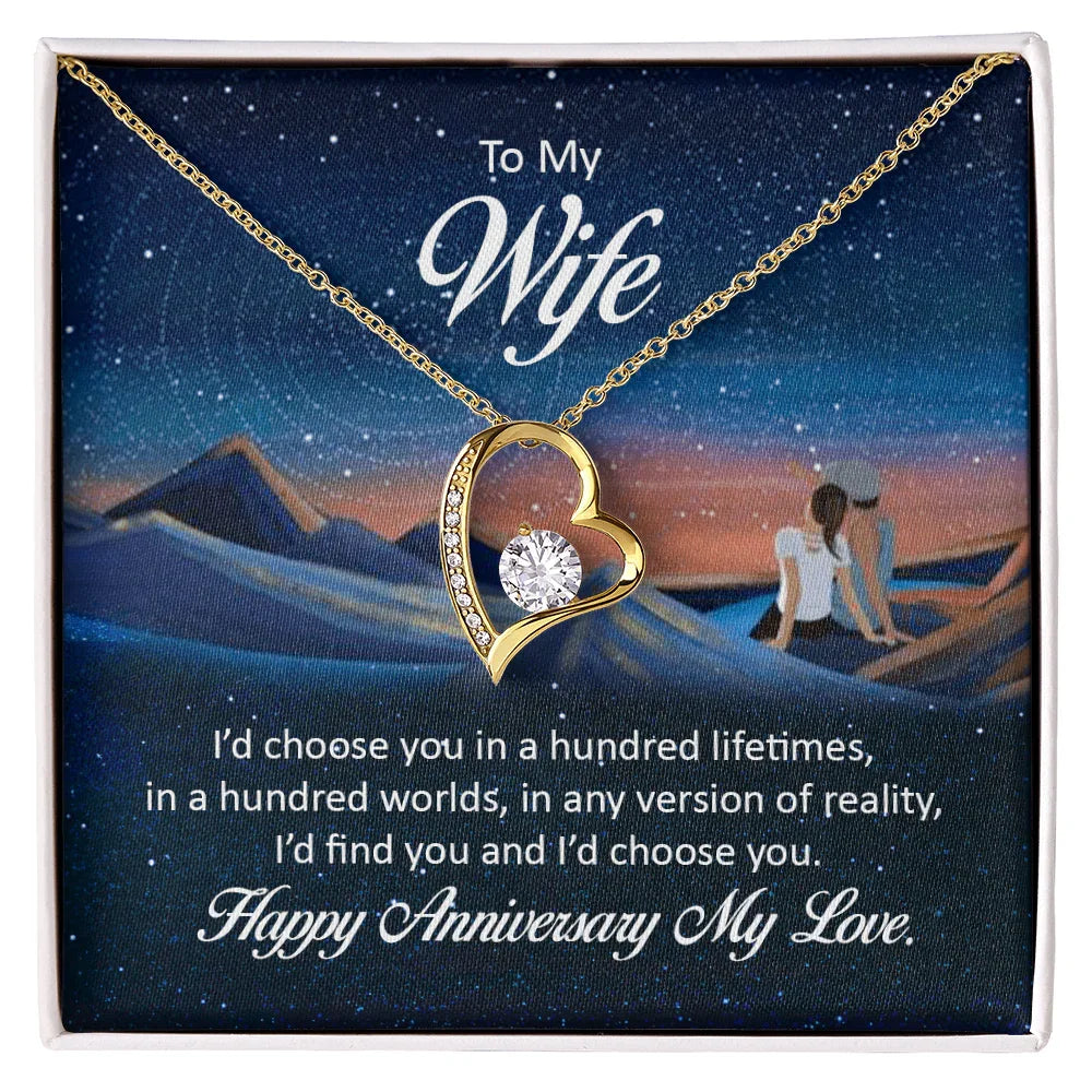 To My Wife - Forever Love Necklace - Anniversary Gift Set - SLDDL0070 - Sunshine Letters Co