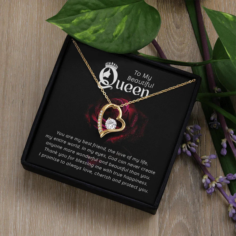 To My Beautiful Queen - Forever Love Necklace - Magnificent Gift Set - SLDDL0075 - Sunshine Letters Co