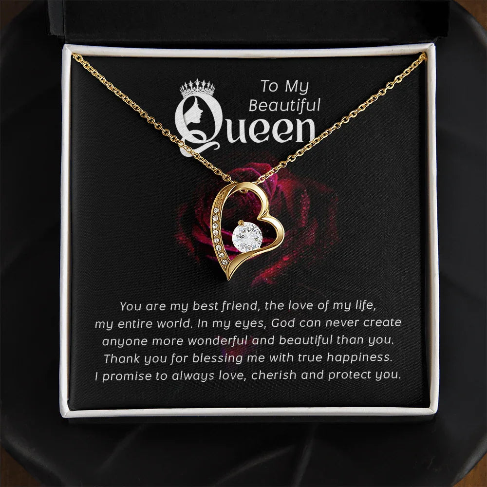 To My Beautiful Queen - Forever Love Necklace - Magnificent Gift Set - SLDDL0075 - Sunshine Letters Co