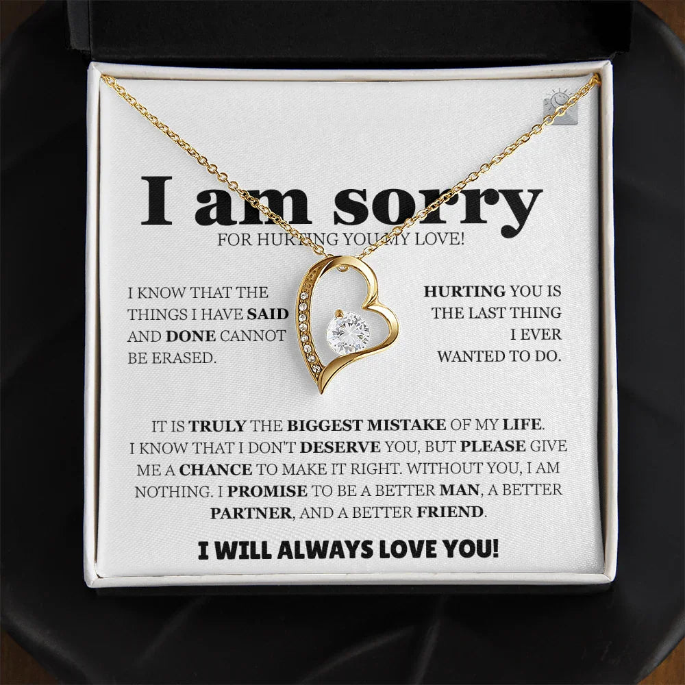 I am sorry - Forever Love Necklace - Apology Gift Set - SLDDL0128 - Sunshine Letters Co
