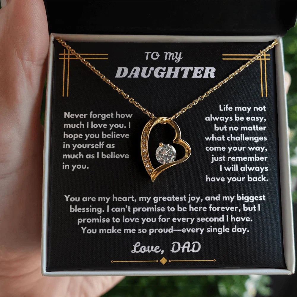 To My Daughter - Forever Love Necklace - Gift Set - SLDDL0096 - Sunshine Letters Co