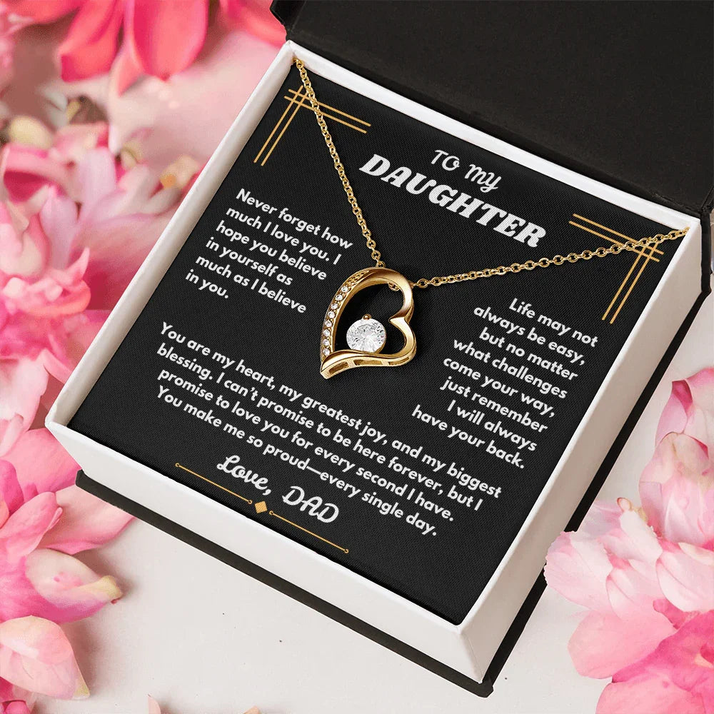 To My Daughter - Forever Love Necklace - Gift Set - SLDDL0096 - Sunshine Letters Co