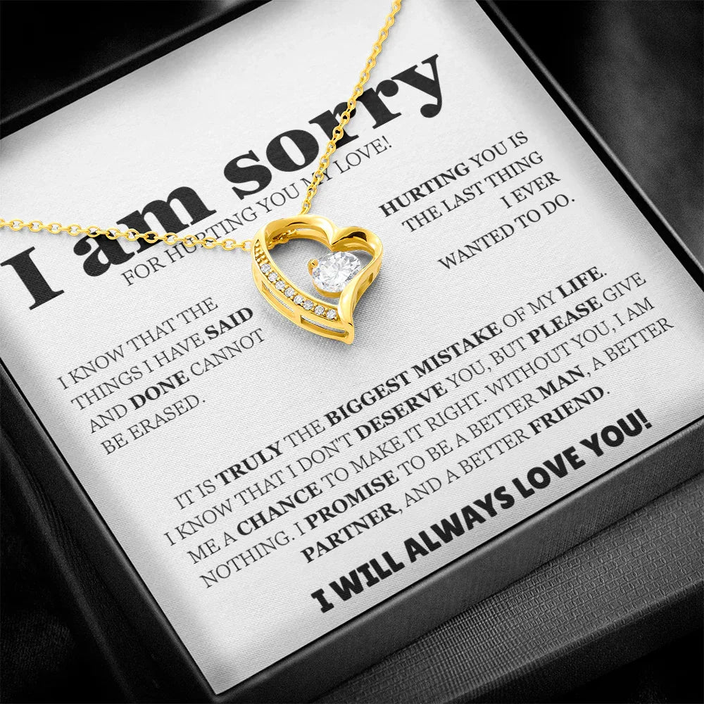 I am sorry - Forever Love Necklace - Apology Gift Set - SLDDL0128 - Sunshine Letters Co