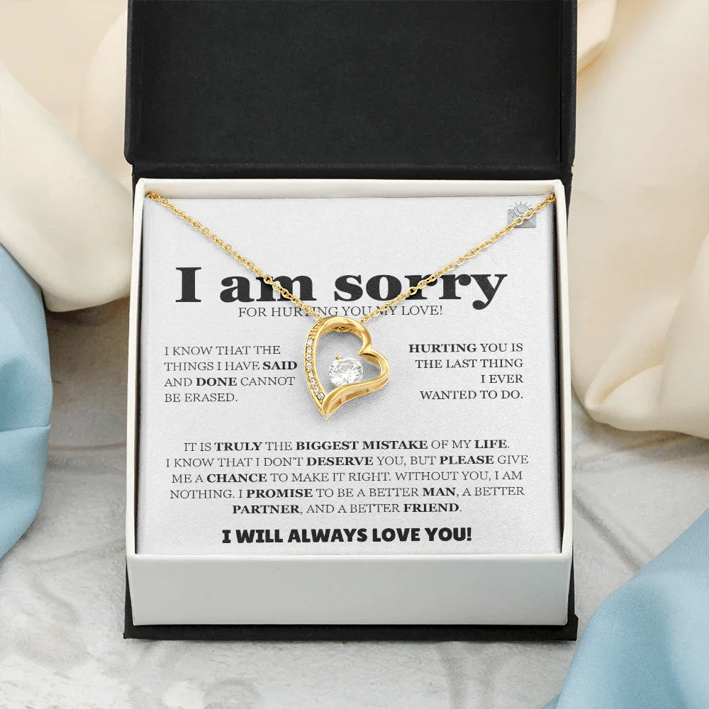 I am sorry - Forever Love Necklace - Apology Gift Set - SLDDL0128 - Sunshine Letters Co
