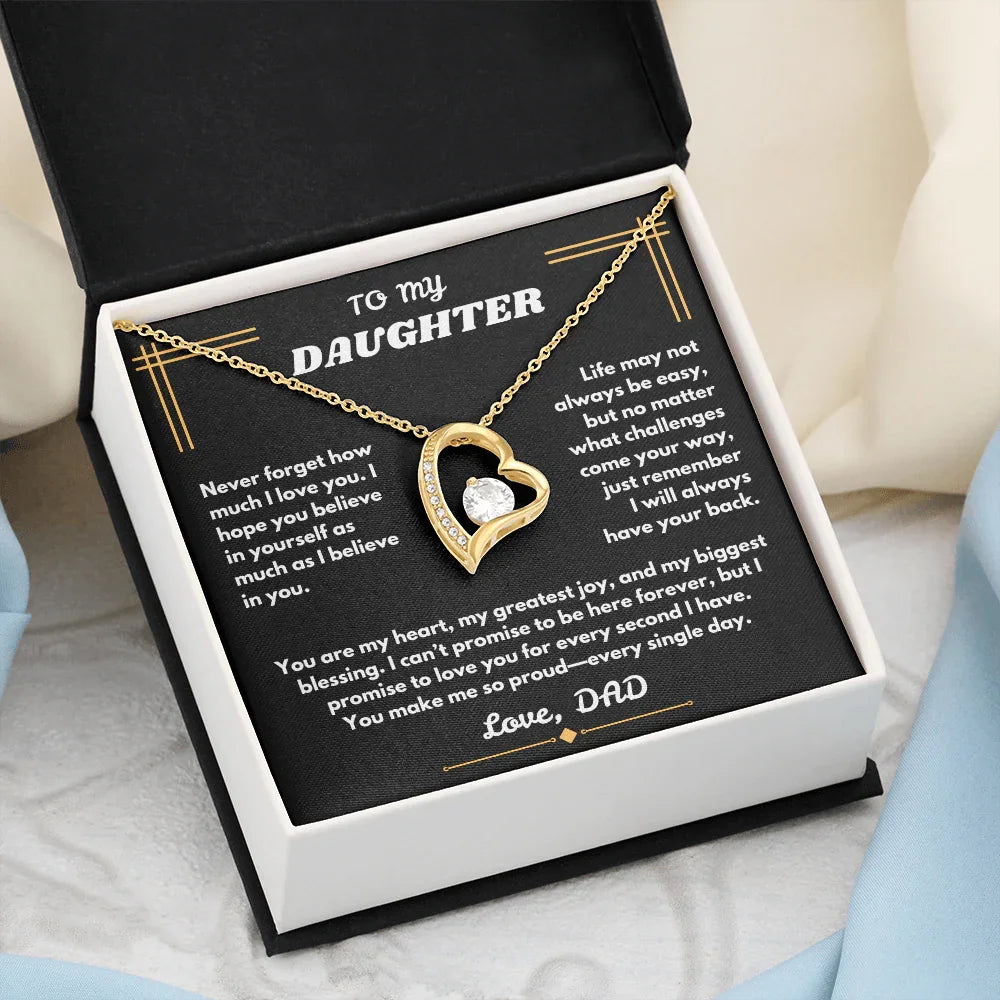 To My Daughter - Forever Love Necklace - Gift Set - SLDDL0096 - Sunshine Letters Co
