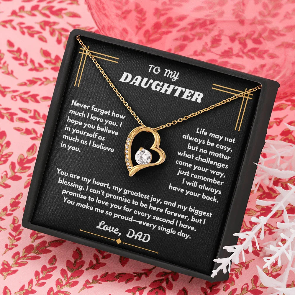 To My Daughter - Forever Love Necklace - Gift Set - SLDDL0096 - Sunshine Letters Co