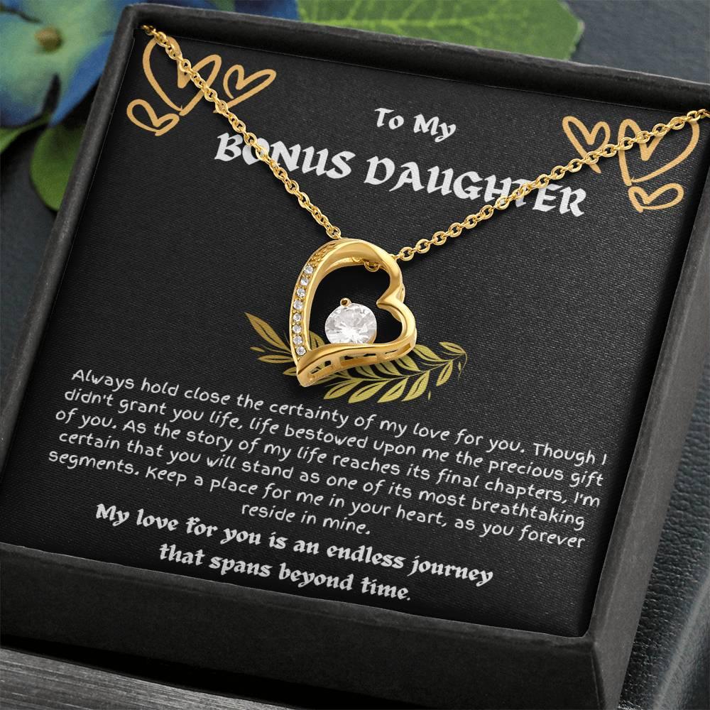 To My Bonus Daughter - Forever Love Necklace - Gift Set - SLDDL0022 - Sunshine Letters Co