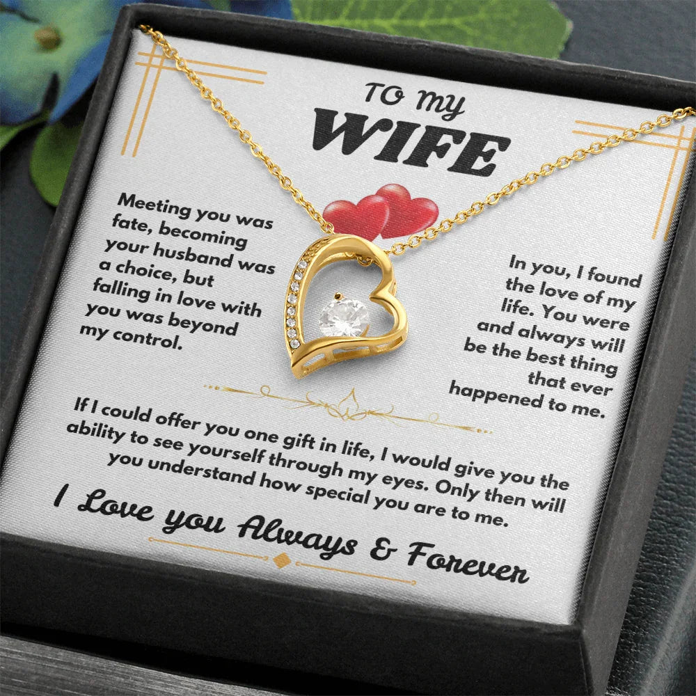 To My Wife - I Love You Always & Forever - Forever Love Necklace - Gift Set - SLDDL0062 - Sunshine Letters Co