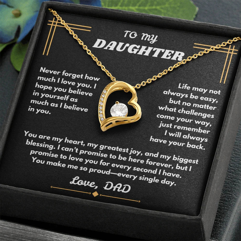 To My Daughter - Forever Love Necklace - Gift Set - SLDDL0096 - Sunshine Letters Co
