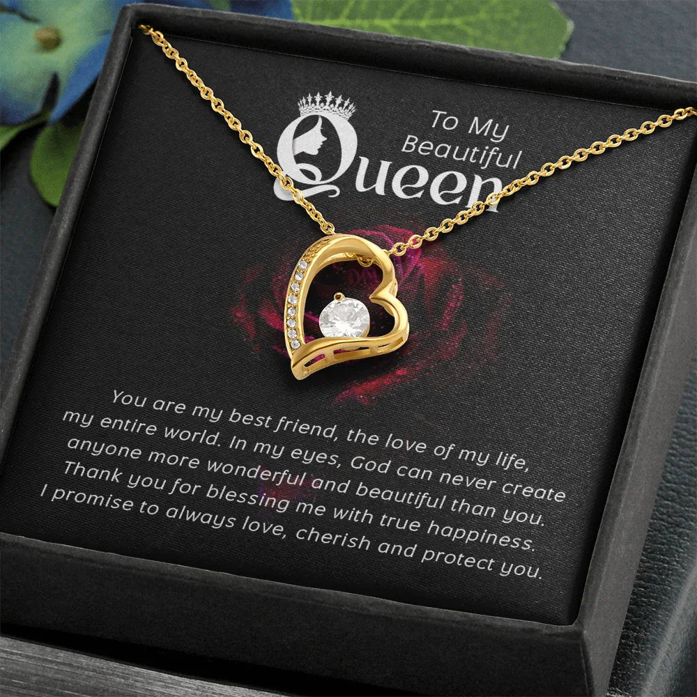 To My Beautiful Queen - Forever Love Necklace - Magnificent Gift Set - SLDDL0075 - Sunshine Letters Co