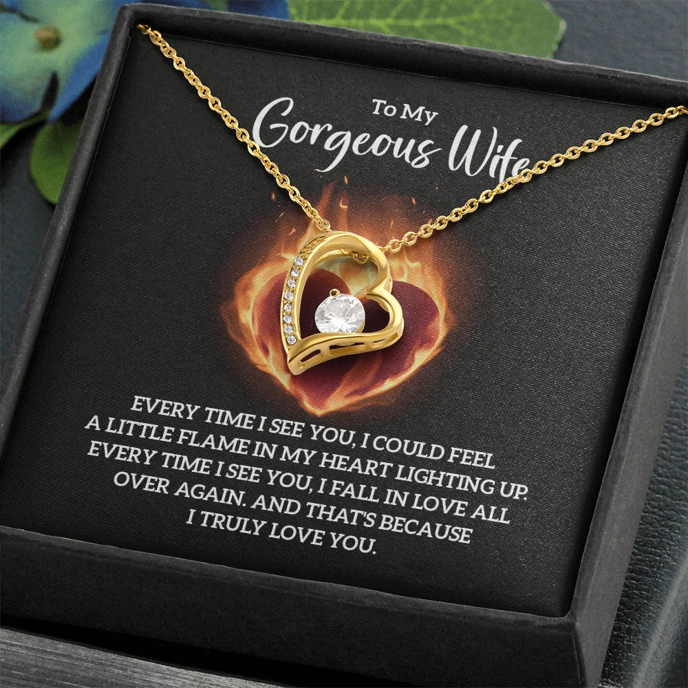 To My Gorgeous Wife - Forever Love Necklace - Magnificent Gift Set - SLDDL0072 - Sunshine Letters Co