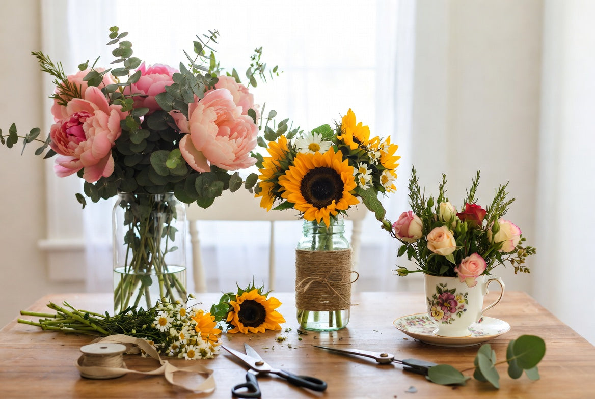 DIY Mother's Day Flower Arrangements (3 Easy Ideas at Home)