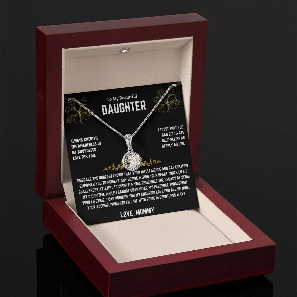 To My Beautiful Daughter - Eternal Hope Necklace - Gift Set - SLDDL0015 - Sunshine Letters Co