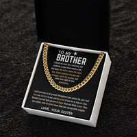 To My Brother - Cuban Link Chain - Gift Set - SLDDL0040 - Sunshine Letters Co